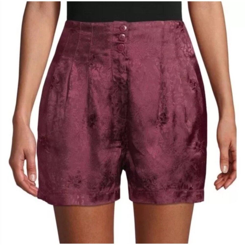 Free People Go Your Own‎ Way Jacquard Shorts Women's Medium High Rise Rayon NEW - Picture 2 of 14